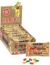 Haribo Gold Bears Gummy Candy 2 oz Each Pack Quantity 24 Packs Per Box Sweet Browse at UsaCandyWholesale.Com